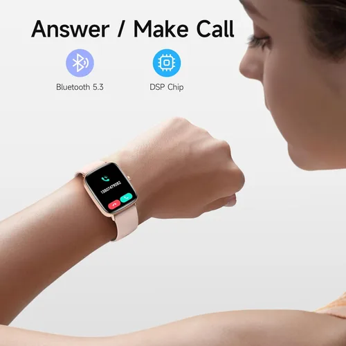 Miniatura 4 de Reloj inteligente para mujer, reloj inteligente HD de 1.85 pulgadas, compatible con iPhone/Samsung/Android (respuesta/hacer llamadas), más de 100