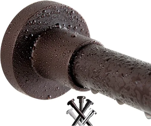 Miniatura 7 de BRIOFOX Barra de cortina de ducha 43 a 73 pulgadas en negro mate, barra de tensión con resorte antióxido y antideslizante para ventana o baño, acero