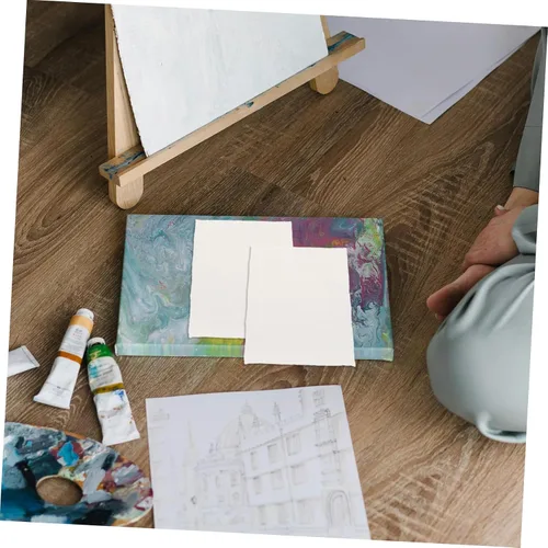 Miniatura 7 de Gogogmee 20 Sheets Handmade Cotton Watercolor Paper Deckled Edge Textured Art Paper for Painting Crafts Wedding Invitations Durable Medium Rough
