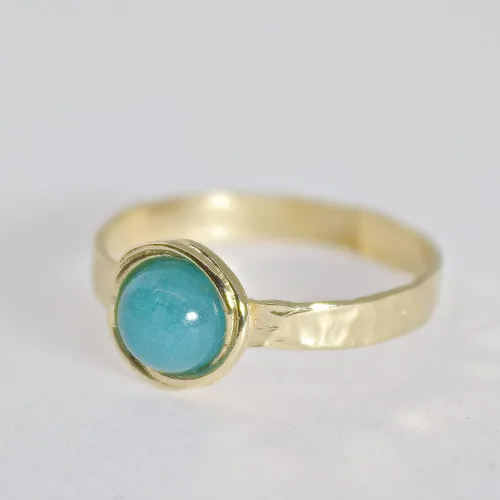 Miniatura 14 de Anillo de oro de piedras preciosas, anillo de piedra chapada en oro de 14 quilates, anillo de piedra apilable, anillo de oro de piedra pequeña