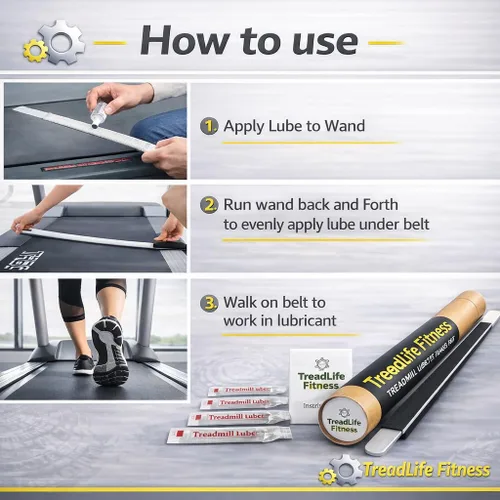 Miniatura 5 de Kit de mantenimiento para cinta de correr TreadLife Fitness 5 aplicaciones de lubricante para correa de cinta de correr Lubricante 100 %