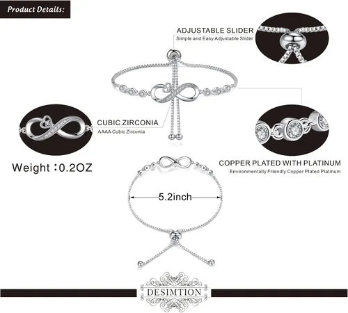Miniatura 5 de Pulseras de amor infinito para mujeres y niñas, cumpleaños, día de la madre, regalos de joyería para ella, novia, esposa, mamá de hija e hijo