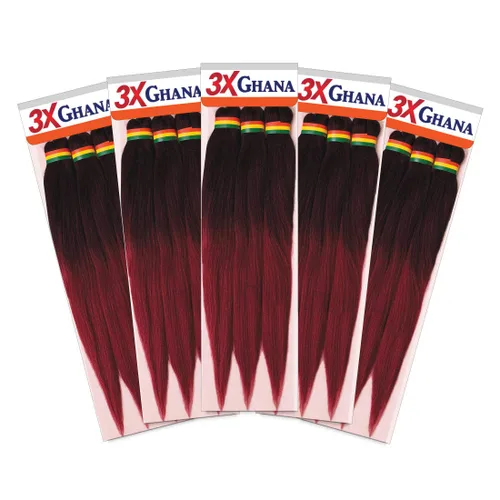 Miniatura 50 de REALISTIC - Paquete múltiple. Trenzas preestiradas X-Pression 3X Ghana de 50 pulgadas, 100% Kanekalon, fáciles de trenzar sin picazón