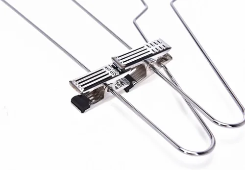Miniatura 6 de Quality Hangers Perchas de metal para faldas con clips, paquete de 10 perchas de alambre para pantalones con gancho giratorio, perchas resistentes