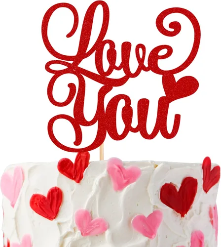 Miniatura 11 de 24 piezas de decoración para cupcakes con purpurina para el día de San Valentín Sweet Love Be Mine para San Valentín, temática de San Valentín