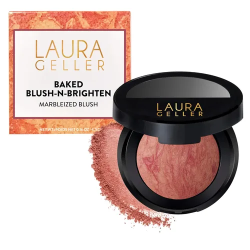 Miniatura 13 de LAURA GELLER NEW YORK Blush-n-Brighten - Rubor horneado marmoleado para mejillas - Tono Pink Grapefruit (pomelo rosado), acabado satinado - Color 05