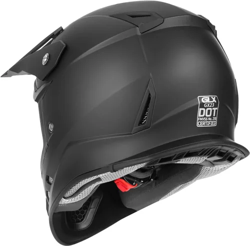 Miniatura 3 de GLX GX23 - Casco para bicicleta de tierra/motocross - Negro mate, L - Aprobado por el Departamento de Transporte de EE. UU