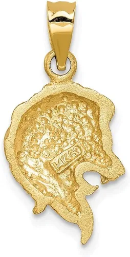 Miniatura 3 de Colgante de cabeza de león de oro amarillo de 14 quilates con corte de diamante para mujer