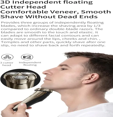Afeitadoras de cabeza para hombres calvos, máquina de afeitar eléctrica 3D flotante de triple hoja para hombres, IPX7, impermeable, recargable,