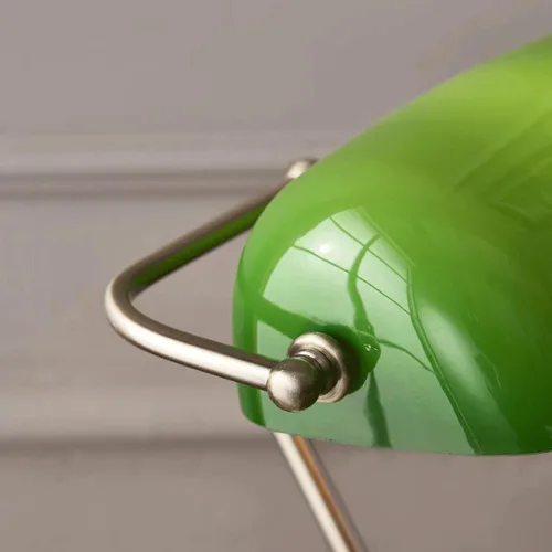Miniatura 3 de American Vintage Alloy Glass Desk Lamp Creative Green Bedroom Study Work Light Office Counter Reading Table Villa