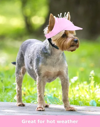 Miniatura 7 de Sombrero para perros pequeños y medianos, sombreros para perros hembras y machos, sombrero ajustable para perro, sombrero de sol para cachorros, Rosa