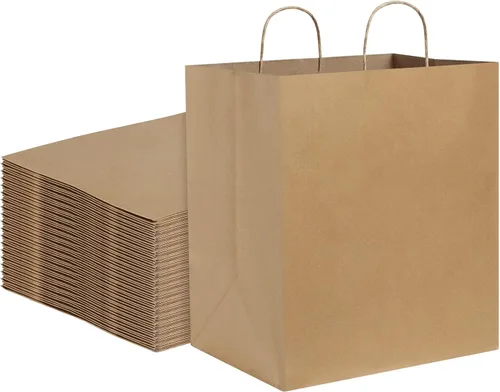Miniatura 7 de BagDream Bolsas de papel kraft de 14 x 10 x 15.75 pulgadas, bolsas de regalo de papel ultra anchas grandes con asas para llevar, fiestas, compras