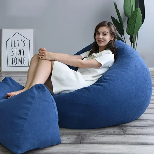 Miniatura 12 de Puf para adultos, puf para almacenamiento de animales de peluche, con cómoda almohada y reposapiés, para organizar juguetes de peluche o textiles