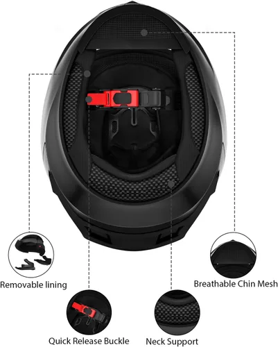 Miniatura 7 de Favoto - Casco de cara completa para motocicleta aprobado por DOT, Cascos para motos, moto de nieve y bicicleta todoterreno para adultos, hombres