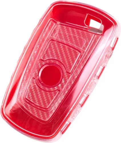 Miniatura 6 de Funda para llavero de TPU compatible con BMW 1 3 4 5 6 7 Series GT3 GT5 M5 M6 X3 X4 textura de fibra de carbono transparente 3 y 4 botones carcasa
