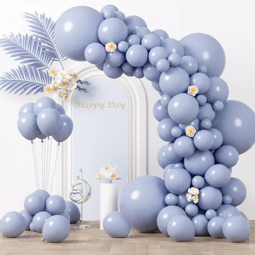 Miniatura 28 de Voircoloria - Globos azul bebé claro, paquete de 66 globos de 12 pulgadas de látex para fiestas para niños y niñas, para cumpleaños, baby shower, 16
