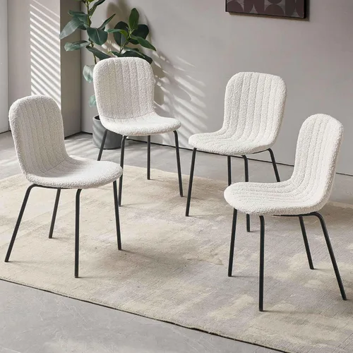 Miniatura 14 de Juego de mesa de comedor para 4, moderno juego de mesa de cocina de 5 piezas, mesa de comedor rectangular de 47 pulgadas y sillas vintage de piel