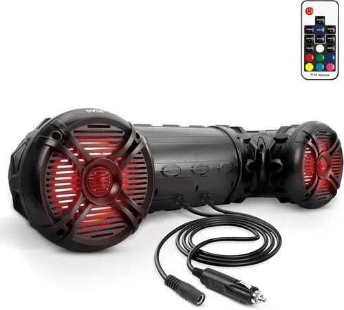 Miniatura 10 de Pyle Sistema de audio marino impermeable de 800 W con transmisión Bluetooth, luces LED y amplificador integrado, altavoces marinos Bluetooth de alta