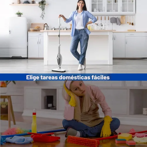 Miniatura 9 de Mopa de vapor - Limpiador de vapor portátil multiusos 10 en 1, vaporizador de piso desmontable para suelos de madera, azulejos, laminados, alfombras