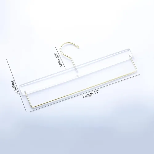 Miniatura 4 de HomeCube USA - Percha de acrílico transparente con ganchos dorados y barra, organizador resistente para pantalones, pantalones y más, elegante
