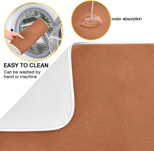 Miniatura 3 de Tapete de secado de platos grande de terracota Xl para platos, accesorios de cocina, mostrador de microfibra, escurridor de platos, resistente al