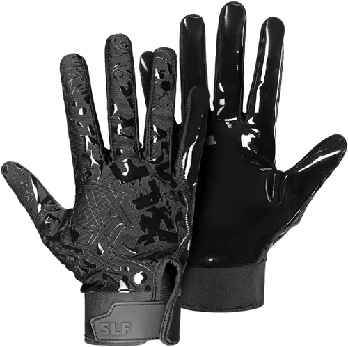 SLEEFS Guantes de fútbol americano juvenil para niños y niñas, guantes pegajosos de receptor para fútbol americano con bandera para jóvenes, hombres
