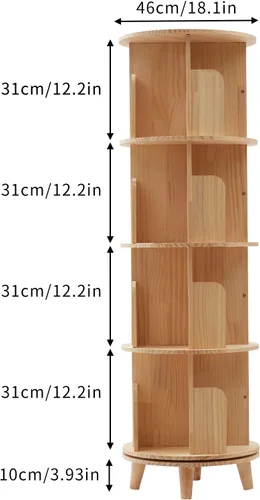 Miniatura 3 de Estantería giratoria de 1 nivel con 360 niveles para almacenamiento de pie para niños, organizador multifuncional, estantería giratoria, estantería