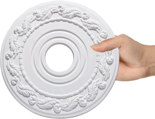 Miniatura 8 de EIFHYT Medallón de techo de poliuretano moldeado para lámparas y ventiladores de techo, 16 pulgadas de diámetro exterior x 4 pulgadas de diámetro