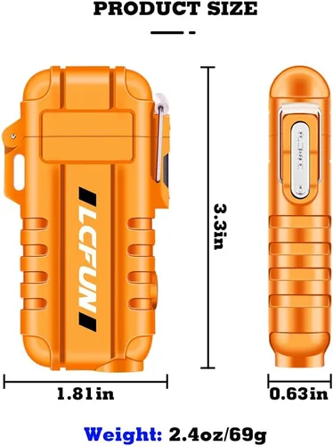 Miniatura 6 de LcFun Encendedor de arco eléctrico recargable por USB, encendedores de plasma a prueba de viento, con pantalla de batería LED, encendedores