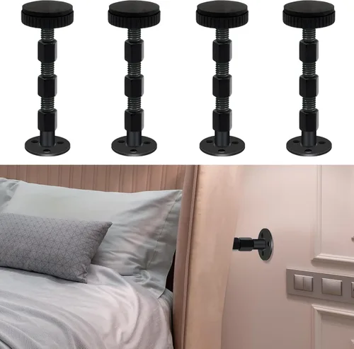Miniatura 7 de LveSunny 4 topes de cabecera para pared, tapones ajustables para cabecero, tapón de ruido de cama para cabecero, sofá, parachoques de pared de cama