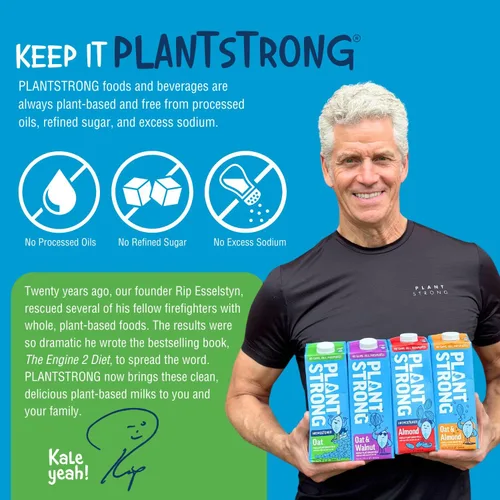 Miniatura 5 de PLANTSTRONG Leche: leche entera a base de plantas, fortificada con calcio, B12 y D3, sin gomas ni aceites, proyecto verificado sin OMG, sin gluten