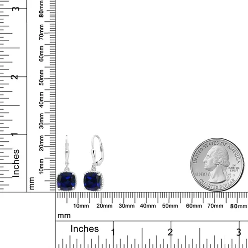 Miniatura 131 de Gem Stone King Aretes colgantes de plata de ley 925 de 0.315 pulgadas para mujer