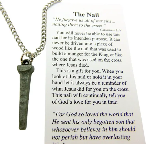 Miniatura 2 de Westmon Works Colgante de clavo de Jesucristo con collar de cadena de acero inoxidable, Metal