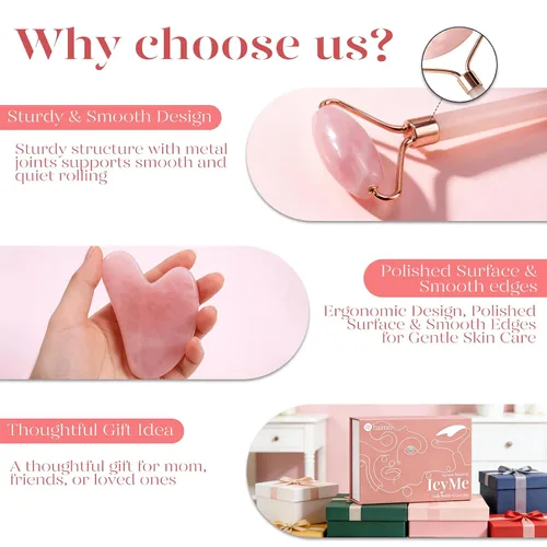 Miniatura 4 de BAIMEI IcyMe - Rodillo de jade y Gua Sha, rodillo facial para reducir el enrojecimiento de la piel, cuidado personal para hombres y mujeres, Rosa
