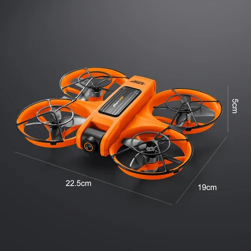 Miniatura 8 de Drone con control remoto de pantalla grande (4.92 pulgadas), mini avión con cámaras duales, 2 baterías, giros de 360°, protección completa de Negro