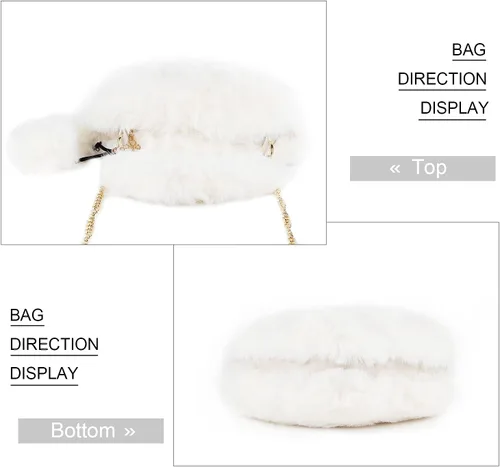 Miniatura 4 de SUKUTU Faux Fur Purse Women's Heart Shaped Evening Handbags Small Cute Phone Crossbody Bag Clutches for Girls