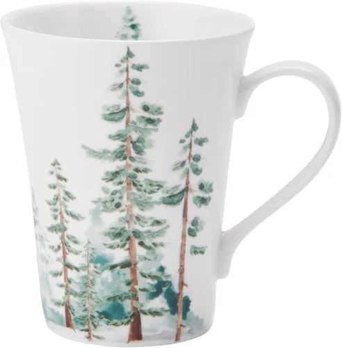 Miniatura 6 de Mikasa Watercolor Forest Bone China - Juego de vajilla ligera de 16 piezas resistente a las astillas, servicio para 4, color blanco