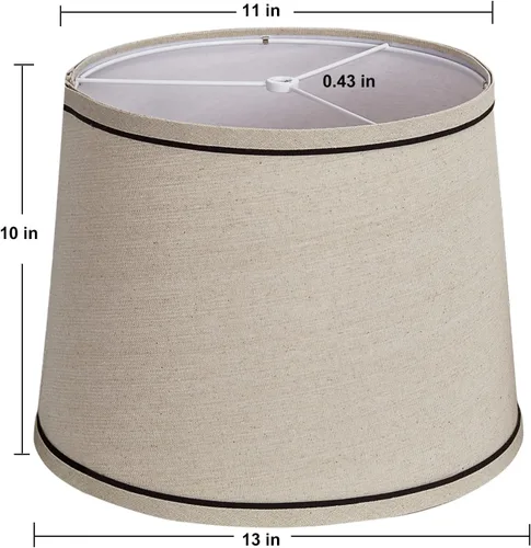 Miniatura 2 de Juego de 2 pantallas medianas para lámparas de mesa/de pie, pantallas de tambor de tela altas y medianas, 13" superior x 11" inferior x 10
