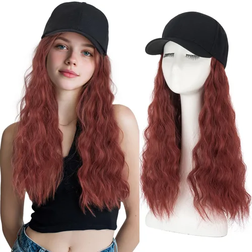 Miniatura 17 de S-noilite Peluca de gorra de béisbol con extensiones de cabello, 8 pulgadas, corta, rizada, ondulada, estilo Bob, peinado, ajustable, con cabello