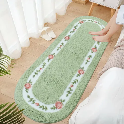 Miniatura 11 de Abreeze Alfombra rosa para sala de estar y dormitorio, antideslizante, ultrasuave, lavable y absorbente, 17.71x49.21 pulgadas, color azul