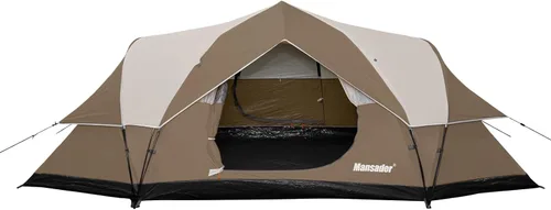 6 Person Family Camping Tent,Waterproof Windproof with Top Rainfly,Easy Set Up,Pop Up Tent for Outdoor Camping Hiking Trave Marrón