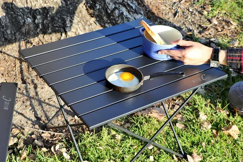 Miniatura 2 de Nice C Mesa de campamento, mesa de campamento, mesa plegable, mesa de playa, plegable plegable, de aluminio, ultraligera, compacta con bolsa