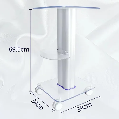 Miniatura 7 de Carrito de salón de belleza, carrito rodante de acrílico con bandeja adicional, capacidad de 135 libras, almacenamiento de spa para instrumentos
