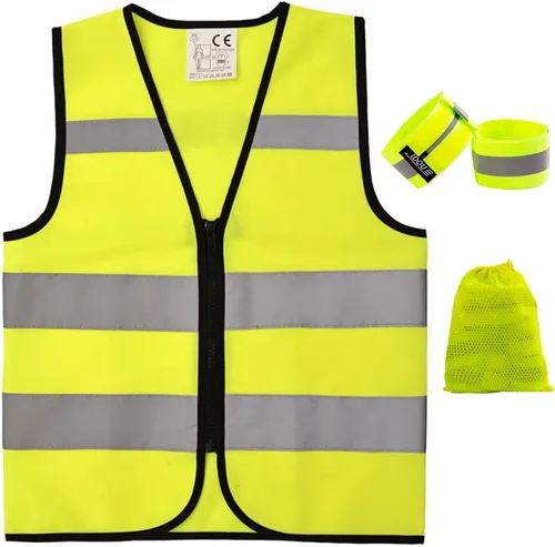 Miniatura 13 de Chaleco de seguridad de alta visibilidad para niños, chaleco de seguridad para niños pequeños, chaleco reflectante para niños, chaleco de Amarillo