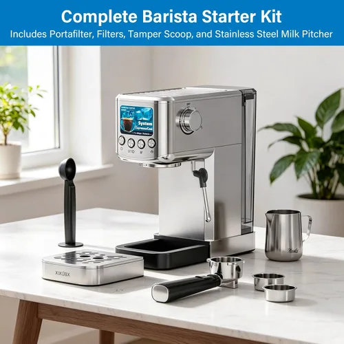 Miniatura 9 de XIXUBX Cafetera de café expreso y café frío de 20 barras con espumador de leche, tanque extraíble de 42 onzas, acero inoxidable, perfecta