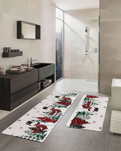 Miniatura 2 de Tapete de baño de muñeco de nieve para bañera, antideslizante, de secado rápido y absorbente, tierra de diatomeas, fregadero, dormitorio, cocina