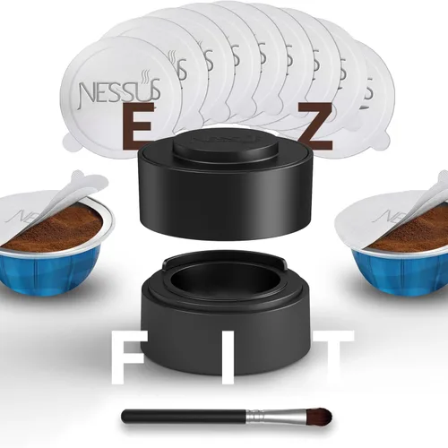 Miniatura 7 de Kit de cápsulas reutilizables para Nespresso Vertuo, cápsulas de café Vertuo recargables, accesorios de espresso con 100 piezas de sellos, tapas