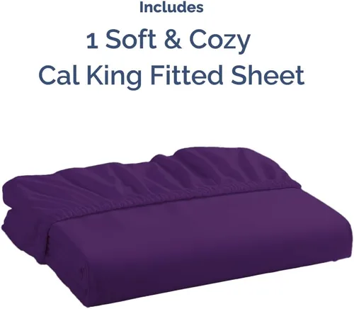 Miniatura 4 de Sábana bajera tamaño California King, ropa de cama suave con esquinas de 8 a 16 pulgadas de profundidad, transpirable, fresca y sin arrugas, cuidado