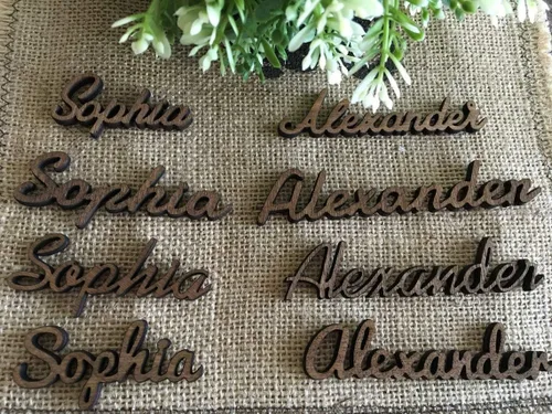 Miniatura 5 de Elegantes tarjetas de lugar de madera para bodas o fiestas de cumpleaños