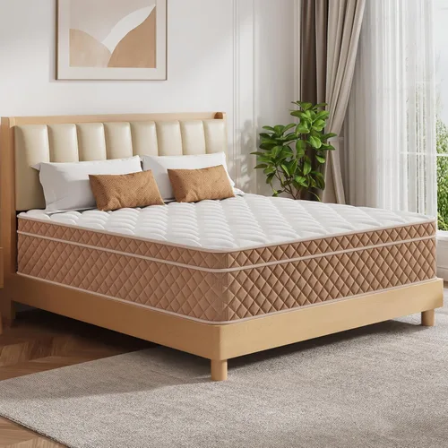 Miniatura 9 de Colchón híbrido de espuma viscoelástica de 12 pulgadas, resortes individuales para alivio de presión, comodidad firme media, certificado